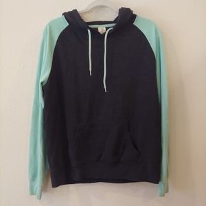 Aqua Mint Green & Dark Gray Hoodie Sweatshirt Zine